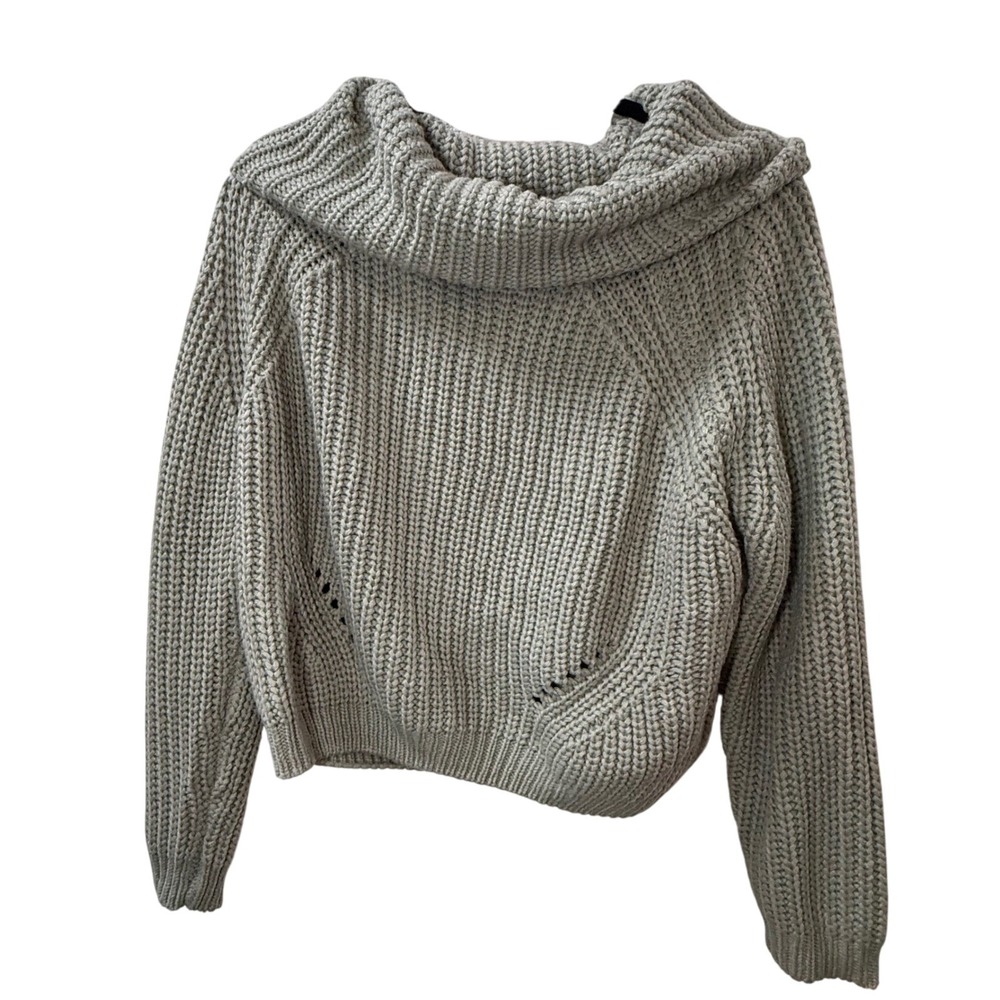 Moon & Madison Womens Sage Cowl Neck Pullover Chunky Knit Sweater - Medium